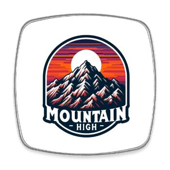 Mountain High - Berg Illustration - Square fridge magnet - white - Front