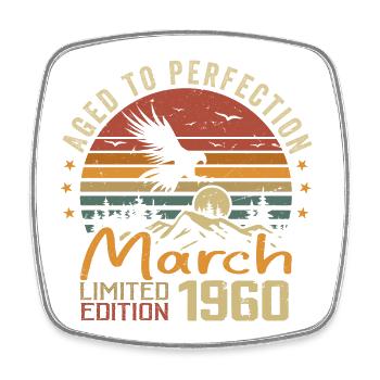 Les Légendes Sont Nées en Mars 1960 Vintage Retro - Magnet carré - blanc - Devant