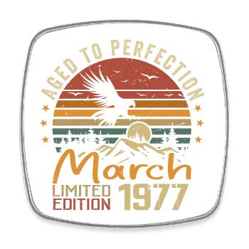 Les Légendes Sont Nées en Mars 1977 Vintage Retro - Magnet carré - blanc - Devant