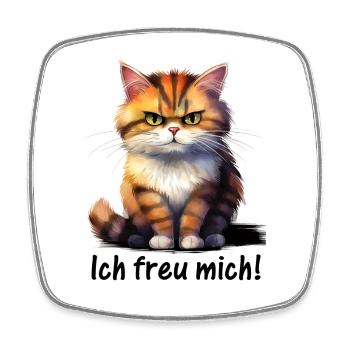 Ich freu mich! ♥ EmotiCatz - Viereckiger Kühlschrankmagnet - Weiß - Vorne