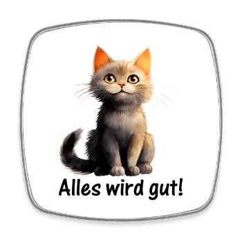 Everything will be fine! ♥ EmotiCatz - Square fridge magnet - white - Front