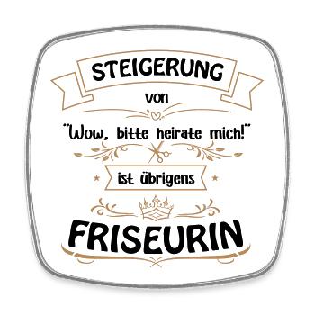 Friseurin/Frisörin ist unschalgbar! - Viereckiger Kühlschrankmagnet - Weiß - Vorne