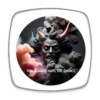 Mode & plus « Paradis contre Enfer » 👼😈 - Magnet carré - blanc - Devant