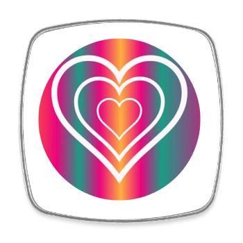 COEUR. HAPPY BIRTHDAY - Magnet carré - blanc - Devant