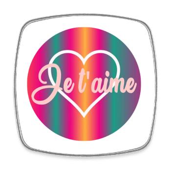 HEART I LOVE YOU - Square fridge magnet - white - Front