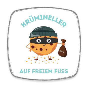 Krümineller auf freiem Fuss - Keksdieb - Viereckiger Kühlschrankmagnet - Weiß - Vorne