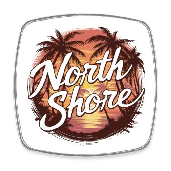 North Shore Hawaii - Viereckiger Kühlschrankmagnet - Weiß - Vorne