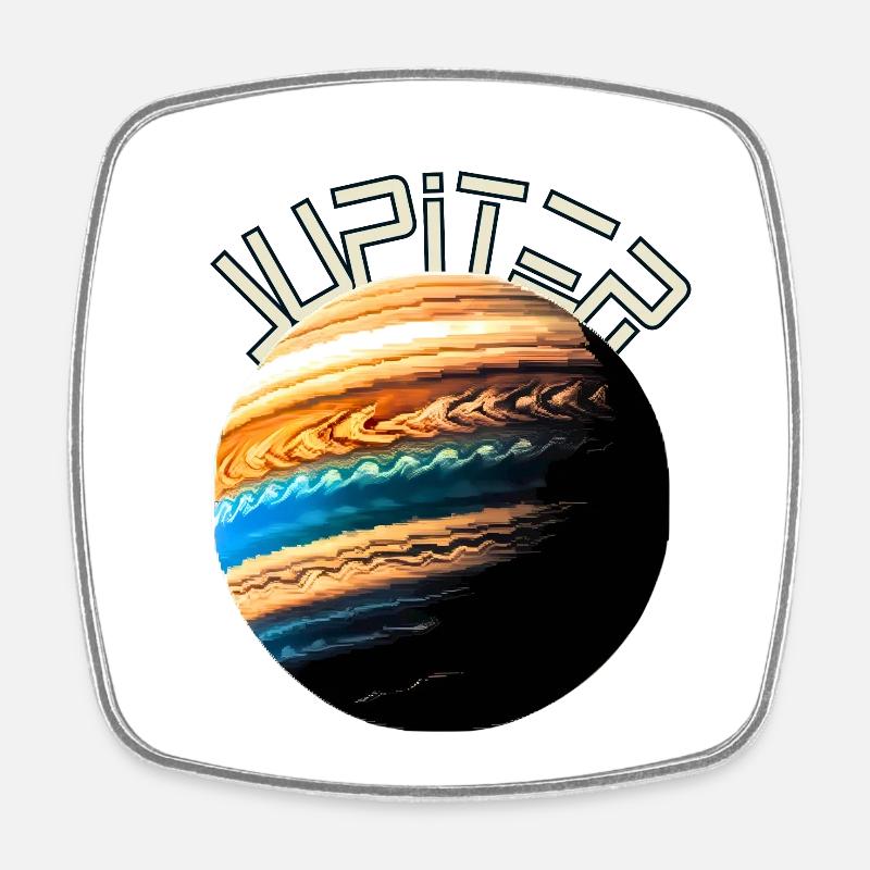 Jupiter - Viereckiger Kühlschrankmagnet - Weiß