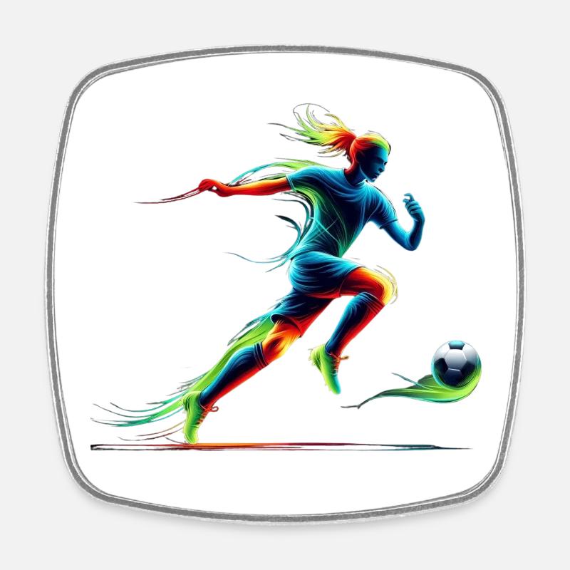 foot - Magnet carré - blanc