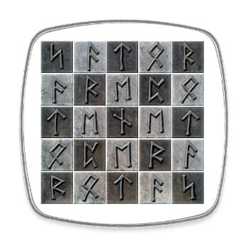 Sator Arepo Runes - Magnet carré - blanc - Devant