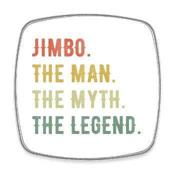 James Jimbo Prénom Forme abrégée Homme Mythe Légende - Magnet carré - blanc - Devant