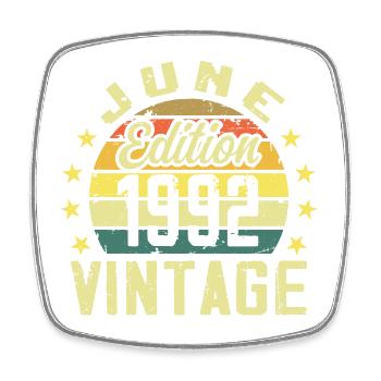 Juin 1992 Juin Cadeau Anniversaire June 1992 Rétro - Magnet carré - blanc - Devant