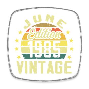 Juin 1985 Juin Cadeau Anniversaire June 1985 Rétro - Magnet carré - blanc - Devant