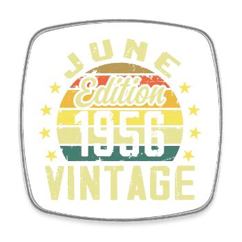 June 1956 June Retro Birthday Gift June 1956 - Square fridge magnet - white - Front