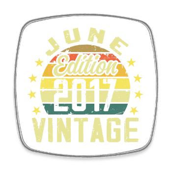 Juni 2017 Juni Retro Juni 2017 Geburtstagsgeschenk - Viereckiger Kühlschrankmagnet - Weiß - Vorne