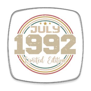1992 Geburtstag Juli 1992 Geschenk Juli 1992 - Viereckiger Kühlschrankmagnet - Weiß - Vorne