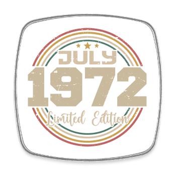 1972 Anniversaire Juillet 1972 Cadeau Juillet 1972 - Magnet carré - blanc - Devant