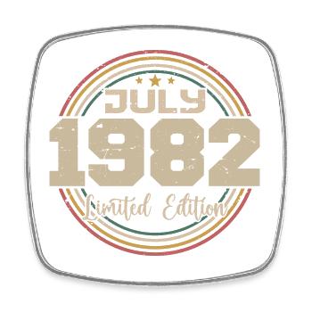 1982 Anniversaire Juillet 1982 Cadeau Juillet 1982 - Magnet carré - blanc - Devant
