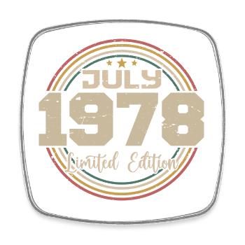 1978 Geburtstag Juli 1978 Geschenk Juli 1978 - Viereckiger Kühlschrankmagnet - Weiß - Vorne