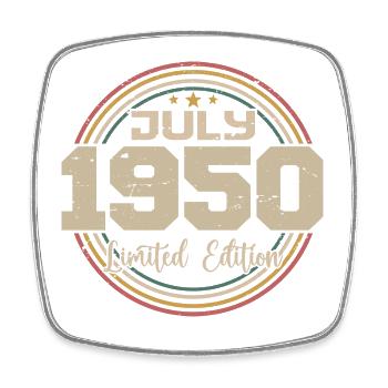 1950 Anniversaire Juillet 1950 Cadeau Juillet 1950 - Magnet carré - blanc - Devant
