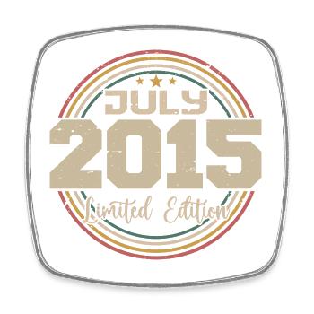 2015 Birthday July 2015 Gift July 2015 - Square fridge magnet - white - Front