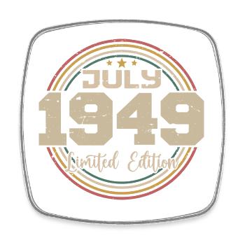 1949 Geburtstag Juli 1949 Geschenk Juli 1949 - Viereckiger Kühlschrankmagnet - Weiß - Vorne