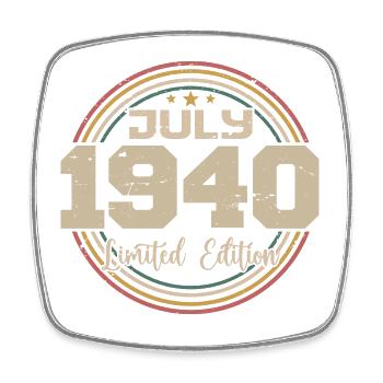 1940 Birthday July 1940 Gift July 1940 - Square fridge magnet - white - Front