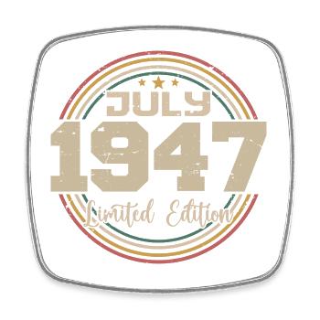 1947 Geburtstag Juli 1947 Geschenk Juli 1947 - Viereckiger Kühlschrankmagnet - Weiß - Vorne