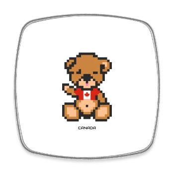 Pixel Bear Canada - Magnet carré - blanc - Devant