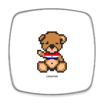 Pixel Bear Croatia - Square fridge magnet - white - Front