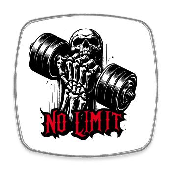 No Limit Hard Workout Bodybuilding Dumbbell - Square fridge magnet - white - Front