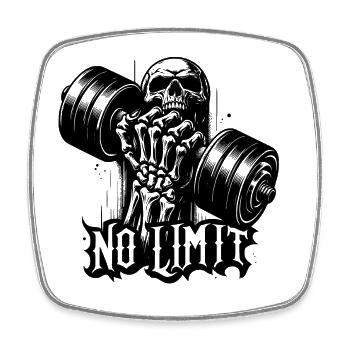No Limit Hard Workout Bodybuilding Dumbbell - Square fridge magnet - white - Front