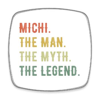 Michael Michi Prénom Abrégé Homme Mythe Légende - Magnet carré - blanc - Devant