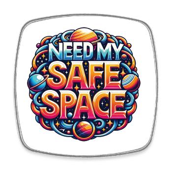 Need a safe place, my space - Square fridge magnet - white - Front