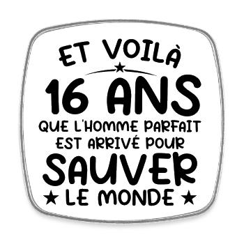 16 Year Old Birthday Gift 16 Year Old Men - Square fridge magnet - white - Front