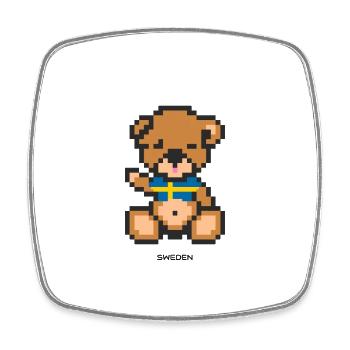 Pixel Bear Sweden - Square fridge magnet - white - Front