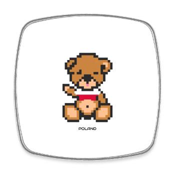 Pixel Bear Poland - Square fridge magnet - white - Front