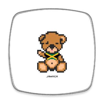 Pixel Bär Jamaika - Viereckiger Kühlschrankmagnet - Weiß - Vorne