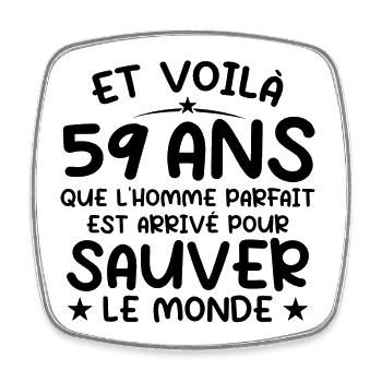 59 Year Old Birthday Gift 59 Year Old Men - Square fridge magnet - white - Front