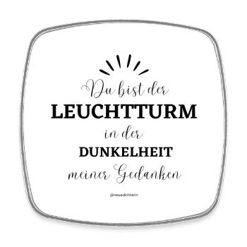 Leuchtturm - Viereckiger Kühlschrankmagnet - Weiß - Vorne