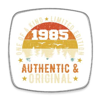 Original 1985 Birthday Gift 1985 Authentic - Square fridge magnet - white - Front