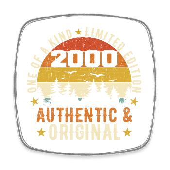 Original 2000 Birthday Gift 2000 Authentic - Square fridge magnet - white - Front