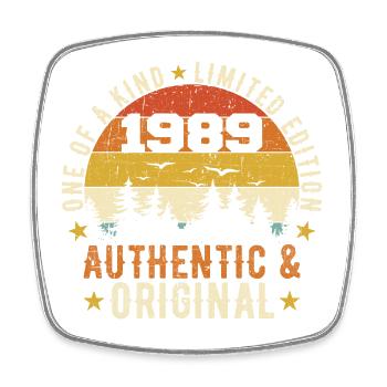 Original 1989 Cadeau D'anniversaire 1989 Authentic - Magnet carré - blanc - Devant
