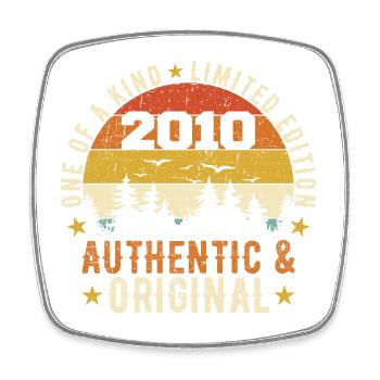 Original 2010 Geburtstagsgeschenk 2010 authentisch - Viereckiger Kühlschrankmagnet - Weiß - Vorne