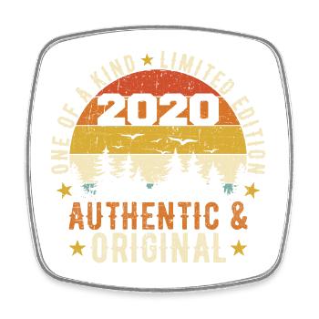 Original 2020 authentisches 2020 Geburtstagsgeschenk - Viereckiger Kühlschrankmagnet - Weiß - Vorne