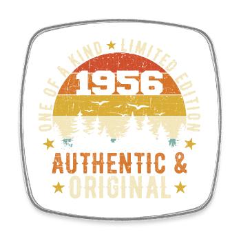 Original 1956 Birthday Gift 1956 Authentic - Square fridge magnet - white - Front