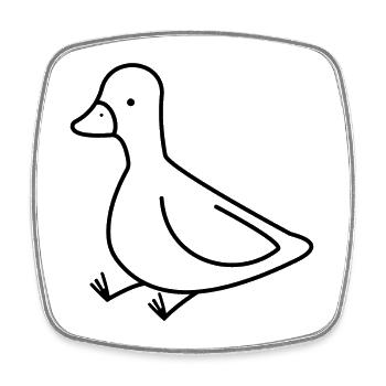 ENTE ENTLEIN KÜKEN GANS VOGEL TIER FLUG FEDER JUNG - Viereckiger Kühlschrankmagnet - Weiß - Vorne