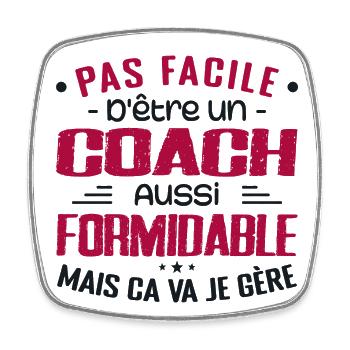 COACH Sports Coach Gift Coach Formidable - Square fridge magnet - white - Front