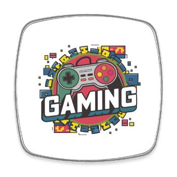 Gaming - Controller - Viereckiger Kühlschrankmagnet - Weiß - Vorne