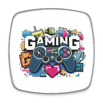 Gaming - Controller - Viereckiger Kühlschrankmagnet - Weiß - Vorne